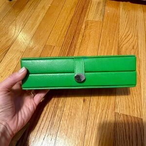 Pottery Barn Green Leather Jewelry Box